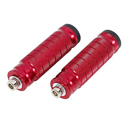 F FIERCE CYCLE 1 Pair 6mm Aluminum Aolly Motorcycle Rearsets Rear Set Footrest Footpeg Foot Rest Peg Motorbike Cycling Red - color: Red