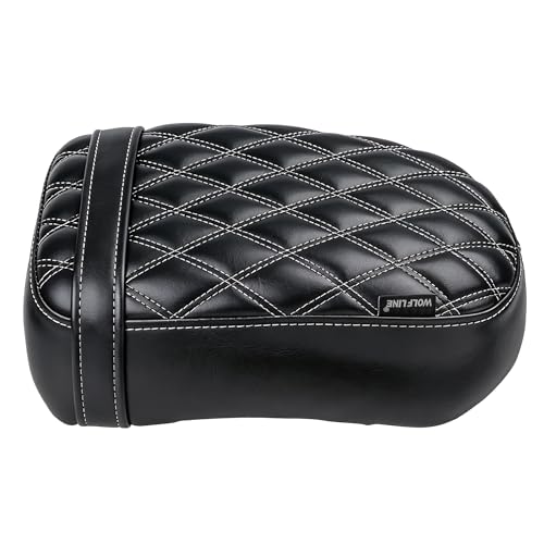 Motorcycle Passenger Comfort Seat Fit for CMX1100 Rebel 1100/DCT/SE 2021-2026, Leather Rear Saddle Back Cushion Pillion Pad, Black w/Gray Stitching - color: Rear - Black-B
