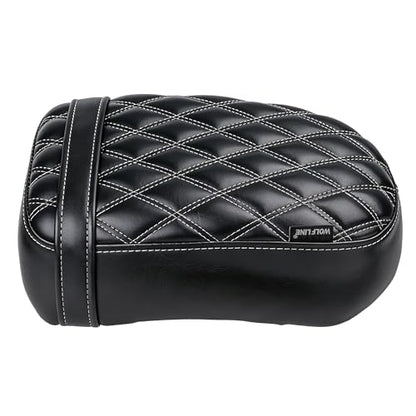 Motorcycle Passenger Comfort Seat Fit for CMX1100 Rebel 1100/DCT/SE 2021-2026, Leather Rear Saddle Back Cushion Pillion Pad, Black w/Gray Stitching - color: Rear - Black-B