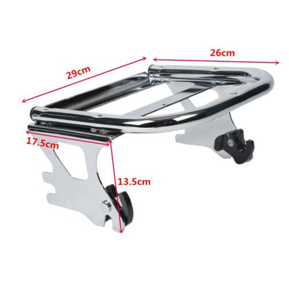 TCMT King Motorcycle Trunk Backrest Pad Two Up Mounting Rack Fit For Harley Touring 1997-2008 Electra Glide Road Glide Street Glide Pack - color: No Speaker Holes: Style C Chrome Rack