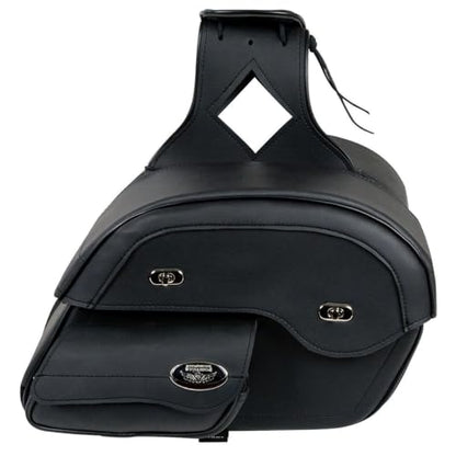 Milwaukee Leather MP8305 Black PVC Cruiser Style Slant Pouch Throw Over Saddlebags - One Size