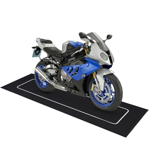 Drydiet 98 x 31 Inch Motorcycle Mat Garage Floor Rug Washable Parking Mats for Garage Floors Non Slip Oil Absorbent Pad Rubber Backing Layer Protects Floor from Spills Drips(Basic Style) - color: Black, size: 98 X 31 Inch, style: Basic Style