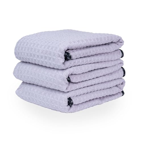Chemical Guys Waffle Weave for Home & Auto Glass, Windows, Mirrors & More, Lavender (25 in. x 36 in.) 3-Pack - color: Lavander, size: 25"x 36"