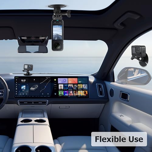 Flexible Adhesive Helmet Mount for DJI Osmo Action 6 5 pro 4 Nano for Insta360 X5/X4 GO Ultra Action Camera Snowboard Surfboard for GoPro Hero 13/12/11/10/9/8 Mount Kit (2 PCS)