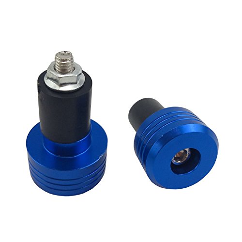 Motorcycle Handlebar Ends,7/8'' Handle Bar Slider Caps Weight Plugs CNC Aluminum (Blue) - color: Blue