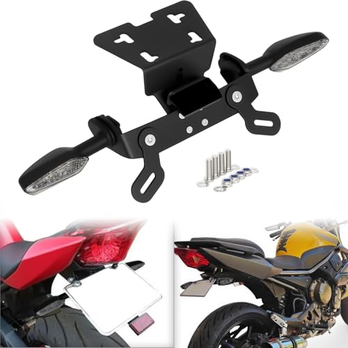 FZ6R Fender Eliminator Kit Compatible with XJ6N XJ6 Diversion XJ6 Diversion F FZ-6R Tail Tidy License Plate Mount with Turn Signals Rear (Smoke) - color: Smoke