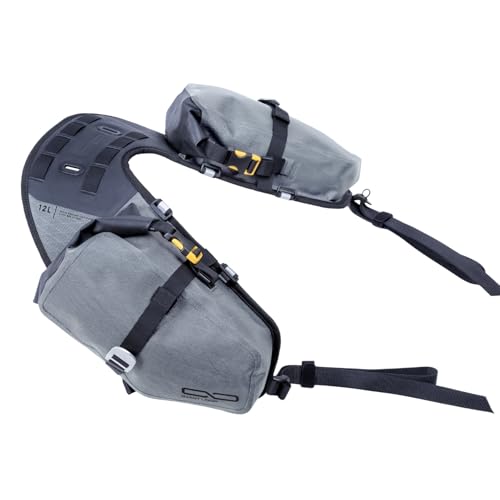 Giant Loop Mojavi Saddlebag, Water-Resistant Minimalist Motorcycle Storage Bag, Ideal for One or Two-Day Rides, Fits Any Dirt Bike, Enduro, Adventure & More (Saddlebag Rolltop/Buckle, Gray 2025) - color: Gray 2025, style: Saddlebag Rolltop/Buckle