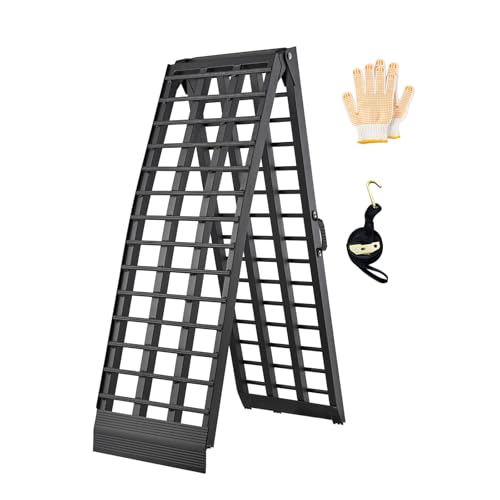 FACHNUO 10FT Motorcycle Ramp for Pickup Trucks, 1500lbs Capacity 1PC, Aluminum Heavy Duty Loading Ramp for Dirt Bike, Trailer, Lawn Mower, ATVs, UTVs, Golf Cart, Tailgate, 120" L x 18" W - size: 10FT