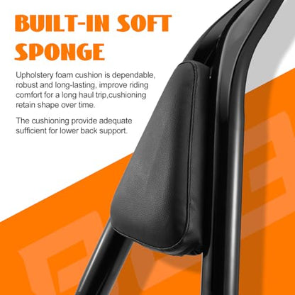 Sissy Bar For Harley Touring 28" Detachable Rear Passenger Backrest Quick Release Compatible With Road King Road Glide Street Glide Electra Glide Road King 2009-2026 - color: Black-One Pice Fit '09-Up