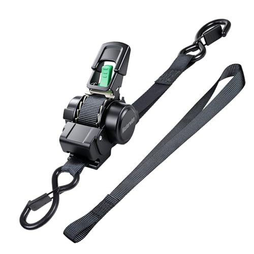 Retractable Ratchet Straps, 1" x 12' Heavy Duty Auto Self Retracting Ratchet Straps, Tie Down Straps for Trucks Trailer Car Motorcycle ATV UTV Kayak Boat（1 Pack） - size: 1"x12'-1pcs
