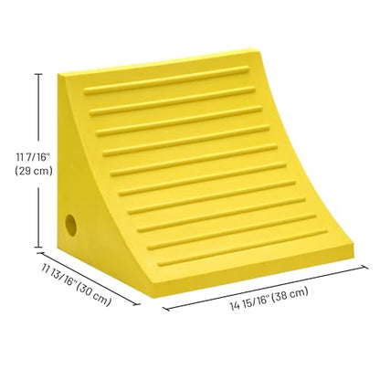 Yescom Industrial PU Wheel Chocks for Wheel Under 50", for Semi-Truck & Commercial Trailers - 198,400 lbs (90 Ton) Weight Capacity, Extra Large Chocks for Tractors, Excavators & Large Cargo Trucks - size: for Wheel under 50", 2Pack