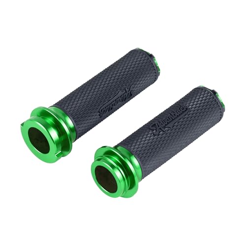 Advanblack AXION Performance Grips, Electronic Throttle Control Grips Compatible with Harley Touring Road Glide Street Glide, Softail - color: Green
