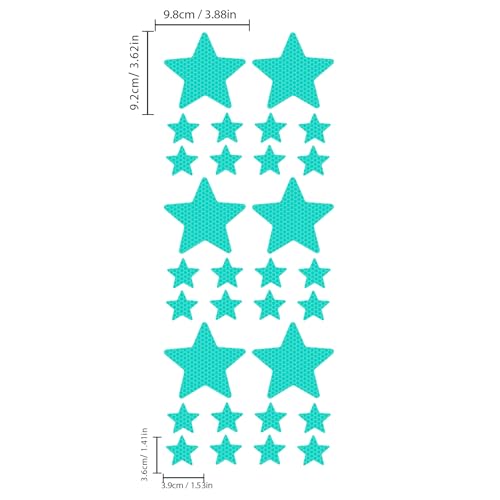30pcs Star Vinyl Decal for Cars, High Intensity Reflective DIY Stickers for Window Bumper Mirror Laptop Decals Waterproof Night Safety Sign Car Stickers (Mint Green) - color: Mint Green