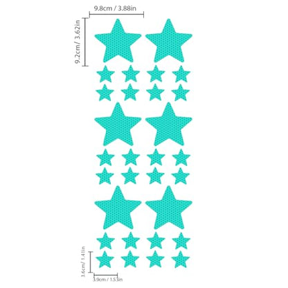 30pcs Star Vinyl Decal for Cars, High Intensity Reflective DIY Stickers for Window Bumper Mirror Laptop Decals Waterproof Night Safety Sign Car Stickers (Mint Green) - color: Mint Green