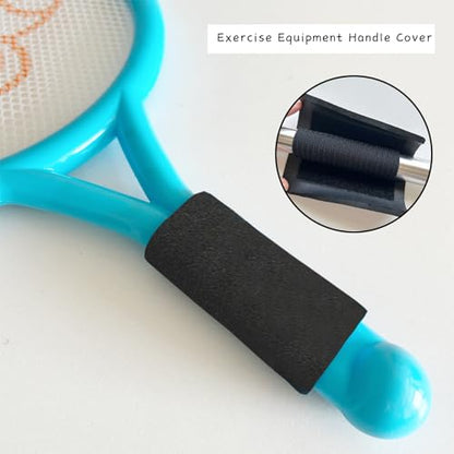 4Pcs Foam Handle Cover, NBR Rubber Grip, 4.3 Inch Tubing, Comfortable Grips for Fitness, Home, Lawn, Bicycle, Motorbike Handlebar Replacement (Black)
