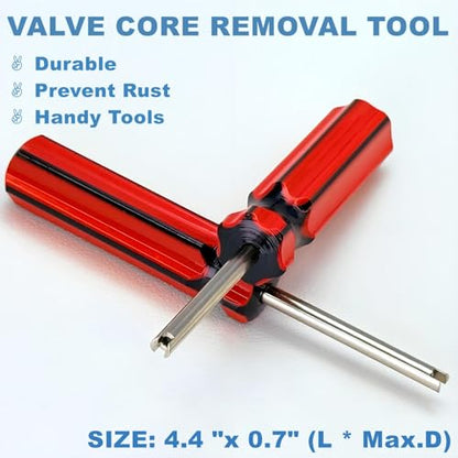 102Pcs Tire Valve Core Removal Tool Set,Premium TPMS Safe, 100Pcs Nickel Plated Schrader Tire Valve Cores for Cars, SUVs, Bike and Bicycle, Trucks, Motorcycles HVAC Applications Tire Repair Tools