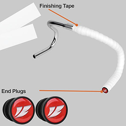 BV EVA Road Bike Handlebar Tapes, Bicycle Bar Tape, Cycling Handle Wraps – 2 Rolls - color: White