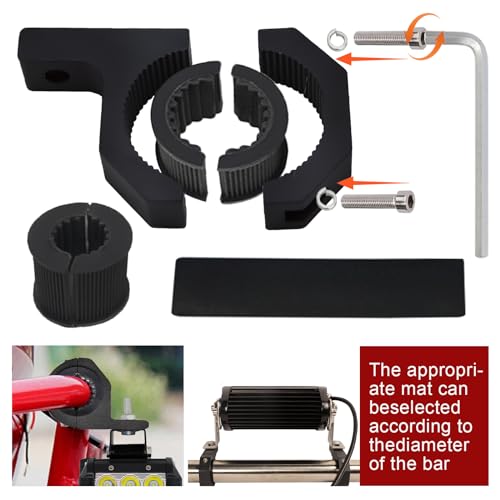 2 PCS Roll Bar Mount Brackets, 1.5" 1.75" 2" LED Light Bar Tube Clamp, Heavy Duty Aluminum Bull Bar Holder for UTV ATV SXS 4x4 Off-Road Truck Roof Rack, Black - size: 2PCS 1.38"-1.97" Clamp Kit