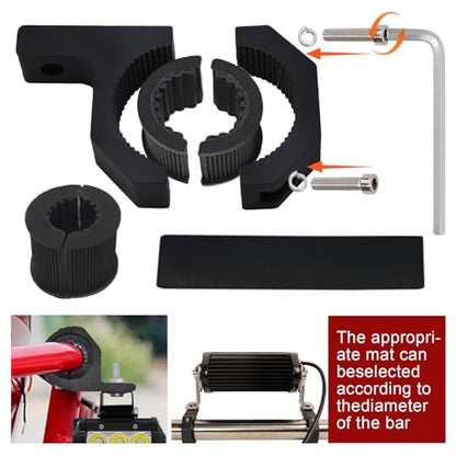 2 PCS Roll Bar Mount Brackets, 1.5" 1.75" 2" LED Light Bar Tube Clamp, Heavy Duty Aluminum Bull Bar Holder for UTV ATV SXS 4x4 Off-Road Truck Roof Rack, Black - size: 2PCS 1.38"-1.97" Clamp Kit