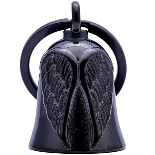 Motorcycle Wing Bell - Motorcycle Wing Bell Hanger,Biker Bells Protect The Rider Motorcycle Accessories - color: Black