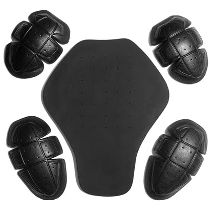 Jackets 4 Bikes Motorcycle Jacket Armor 5 PC CE Certified Level 1, Universal Fit, Shoulder Elbow Back 5PC Set Black - color: Black