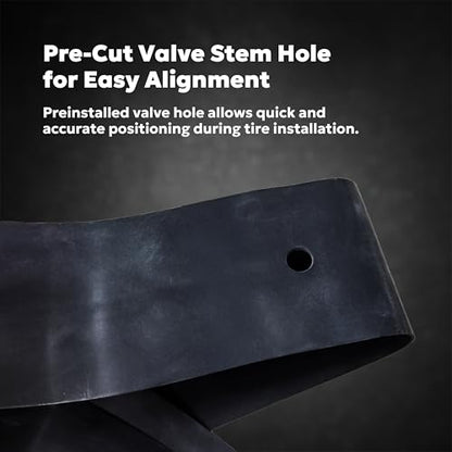 PIVOTRAX Motorcycle Rim Strip (2 Pack) – Size :12" 14" 16" 17" 18" 19" 20" 21" Durable Rubber Rim Tape with Valve Stem Hole, Tube Protection, Compatible with E-Bike Dirt Bike - size: 20"