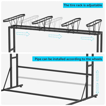 YBING Freestanding Bike Rrack Garage - 4 Bikes Vertical Bike Storage Stand, Floor Stand Bike Racks for Home and Garage Organizer, Indoor, Outdoor