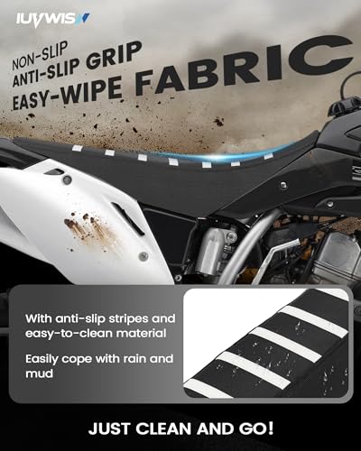 Dirt Bike Universal Seat Cover Non-Slip Gripper Soft Motorcycle Seat Covers for CRF YZF YZ EXC SX KLX KX TTR Most Motorcross Black - color: black