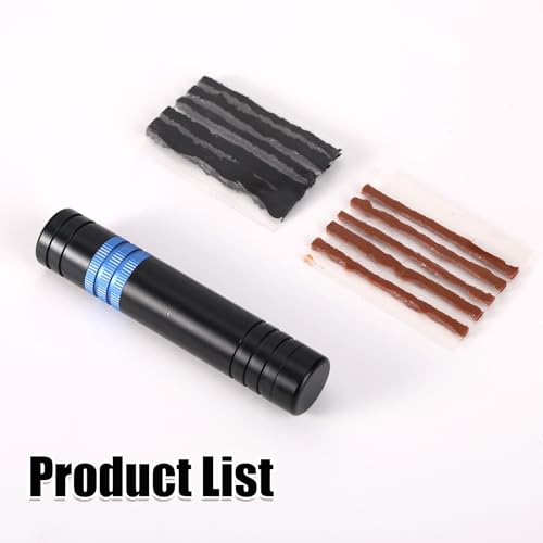 NQEUEPN 3-in-1 Tire Repair Kit, Compact Tire Puncture Plug Patch with Strips Tubeless Bike Tires Accessories Valve Removal Tool Fix a Puncture or Flat for Auto Motorcycle Bicycle Car Truck Tractor