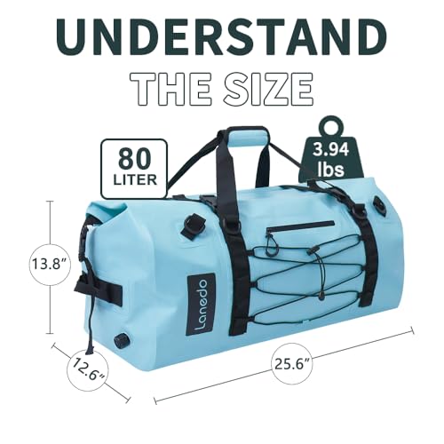 80L Dry Bag Large Waterproof Bag Roll-Top Heavy Duty Fishing Duffel Bag with Durable Straps & Handles for Kayaking Paddle boarding Boating Rafting Fishing - color: Blue