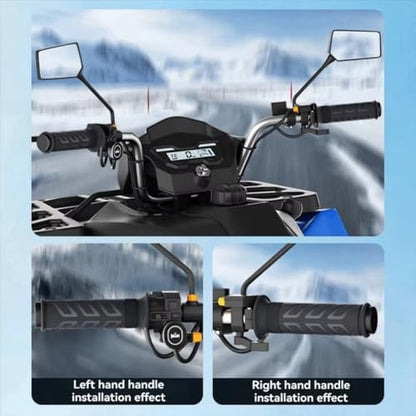 7/8'' ATV Heated Handlebar Grips, 12V 3-Gear Temperature Adjustable Handlebar Grip Heater, Waterproof Anti-Slip Heated Grips Fit for 7/8" ATV Handlebars