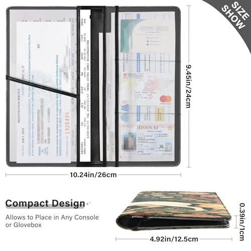 GuoChe Pu Leather Registration and Insurance Card Holder Men Women Document Wallet for any Car, Truck, Motorcycle, Trailer or Boat Fantasy Creature Medieval Art - color: 31