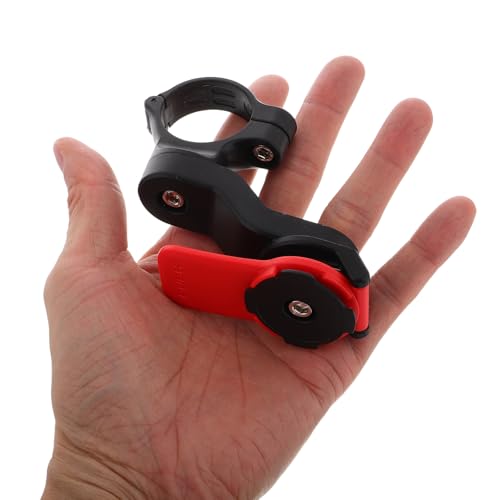 Motorcycle Phone Mount with Rear Shock Absorber and Vibration Dampener, High Stability Bike Phone Holder for Motorbike Riding, Red Set with 2 Pads for Smartphone Handlebar