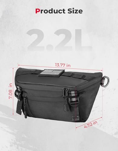 KEMIMOTO Motorcycle Handlebar Bag, Universal Motorcycle Fork Bag Waterproof Front Storage Bag for Motorbike Dirt Bike and Snow Bike with Front Fork 2.2L