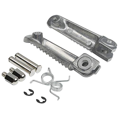 TCMT Front Footrests Pegs Footpegs Sider Fit for Yamaha YZF R1 1998-2025 R1S R1M 2015-2023 YZF R6 2003-2020 YZF R6S 2003-2009 Replace for 1KB-27461-00-00 - color: Sliver