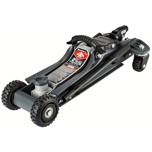 Powerbuilt Biggie Smalls 2.5-Ton Off-Road Trolley Jack with 4" Oversized Wheels, Saddle Extension, Integrated Handle Storage, Portable Design for SUVs, Trucks, and Off-Road Vehicles 620683ECE - color: Black, size: 2.5 Ton, Trolley