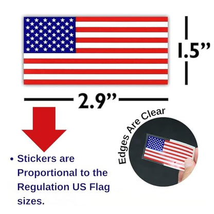 American Flag Hard Hat Stickers (3pack) Waterproof Heavy Duty Vinyl Decals for Helmets Curved Surface Fit Made in USA 1.5 x 2.9 inches