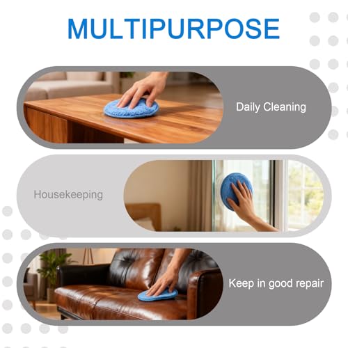 6PCS Wax Applicator Pads, 5" Microfiber Applicator Pad with Finger Pocket, Foam Buffing Pad for Car Detailing & Cleaning