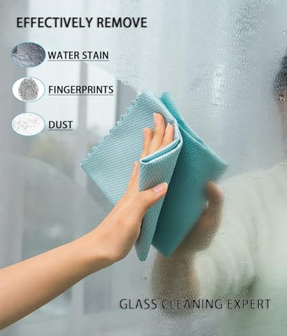Fish Scale Microfiber Cleaning Cloth Steak Free Glass Window,Car,Mirror,Screen,Windshield, Lint-Free Shower Stainless Steel Cleaner Cloths, Drying Polishing Dish Kitchen Towels, 8 Pack, 15.7"x11.8"