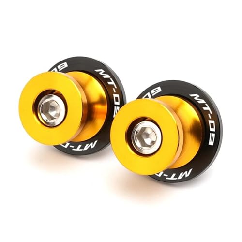 Rear Stand Frame Sliders for Yamaha MT03 MT10 MT-09 2014-2025 Motorcycle Accessories Swingarm Spools Sliders Stand Screws 6MM Swing Arm Bolts(MT09 Gold) - color: MT09 Gold