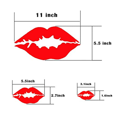 Keen Girls Night Out Red Lip Vinyl Decal Sticker，Cars Trucks Vans Walls Laptops ，Lips Kiss Mouth Vinyl Decal Sticker Car Window 15 pcs RED