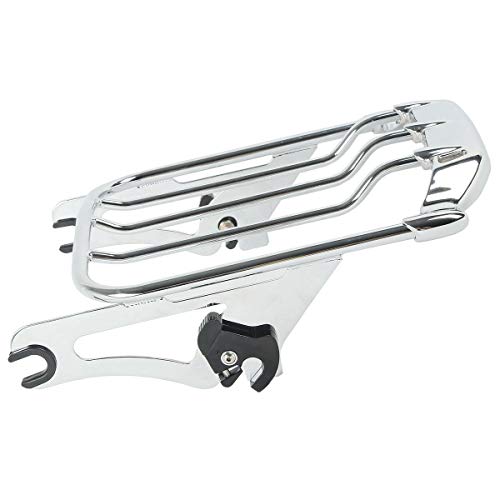 XFMT Motorcycle Chrome Detachable Two-Up Luggage Rack for Air Wing Harley Touring Road King Street Glide Road Glide Electra Glide 2009-Later - color: For Air-wing Luggage Rack-Chrome