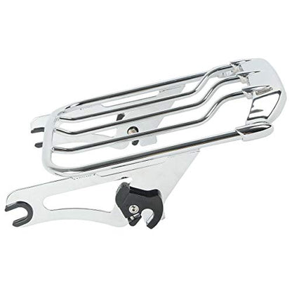 XFMT Motorcycle Chrome Detachable Two-Up Luggage Rack for Air Wing Harley Touring Road King Street Glide Road Glide Electra Glide 2009-Later - color: For Air-wing Luggage Rack-Chrome