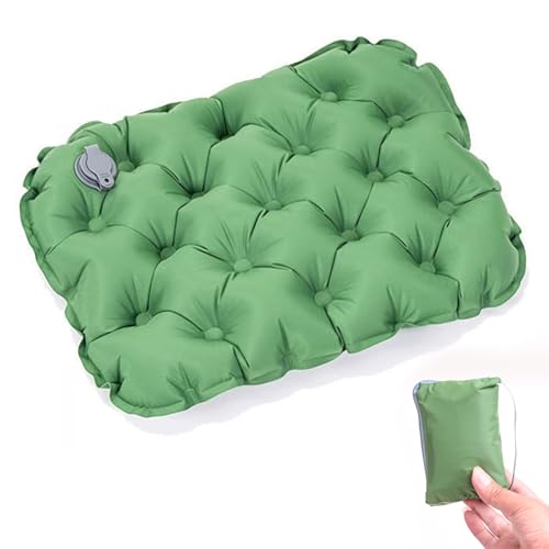 Inflatable Seat Cushion – Portable Lightweight Waterproof Travel & Stadium Seat Pad, Fast Inflate/Deflate Air Cushion for Camping, Hiking, Office, Tailbone Relief - color: Green