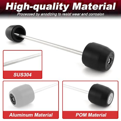 Xitomer Front Axle Sliders Compatible with YZF-R3 2015-2025, MT-03 2016-2025, Motorcycle Front Fork Wheel Frame Sliders Crash Protector (Front) - style: Front