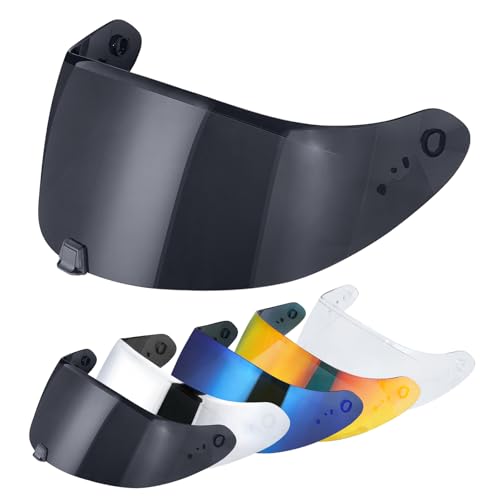 VCOROS R420 Helmet Shield -R420 Motorcycle Helmet Visor Face Shield Compatible with R420 Accessories (Black) - color: Black