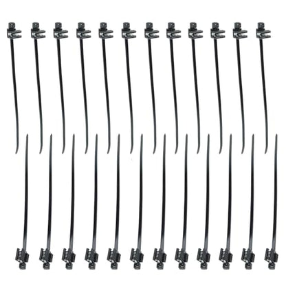 black Nylon Universal edge clip Cable Tie Buckle metal cable clips Zip Tie Mount with 0.19x7.87inch Cables Ties Wire Holder Management Clips Parallel clamp and vertical clamp 24PCS