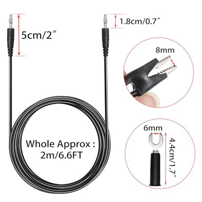 Sumnacon 4 in 1 Banana Plug Alligator Clip Pure Copper Fork Test Lead, 6.6 Ft Multimeter Flexible Test Lead Wire Cable with Protective Jack Copper Clamps for Electrical Testing 1000V/15A - size: 6.6 ft