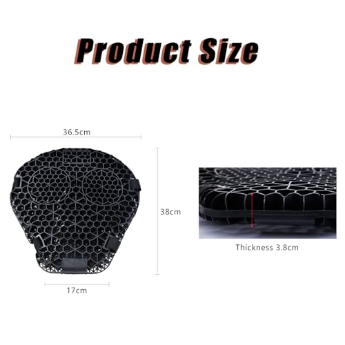 Motorcycle Gel Seat Cushion for Kawasaki Z900RS Z900 RS Z 900RS, Shock Absorption & Breathable Motorcycle Seat Pad for Daily Riding & Long Trips, 3D-Honeycomb Structure
