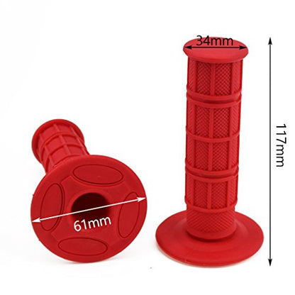 HIAORS 22mm 7/8" Universal Motorcycle Rubber Handlebar Grips Compatible with KLX SDG XR CRF 70cc 50cc PW 80 KLX110 SDG SSR YZF WRF KXF TTR RMZ Motocross Dirt Pit Bike Red Parts - color: Red